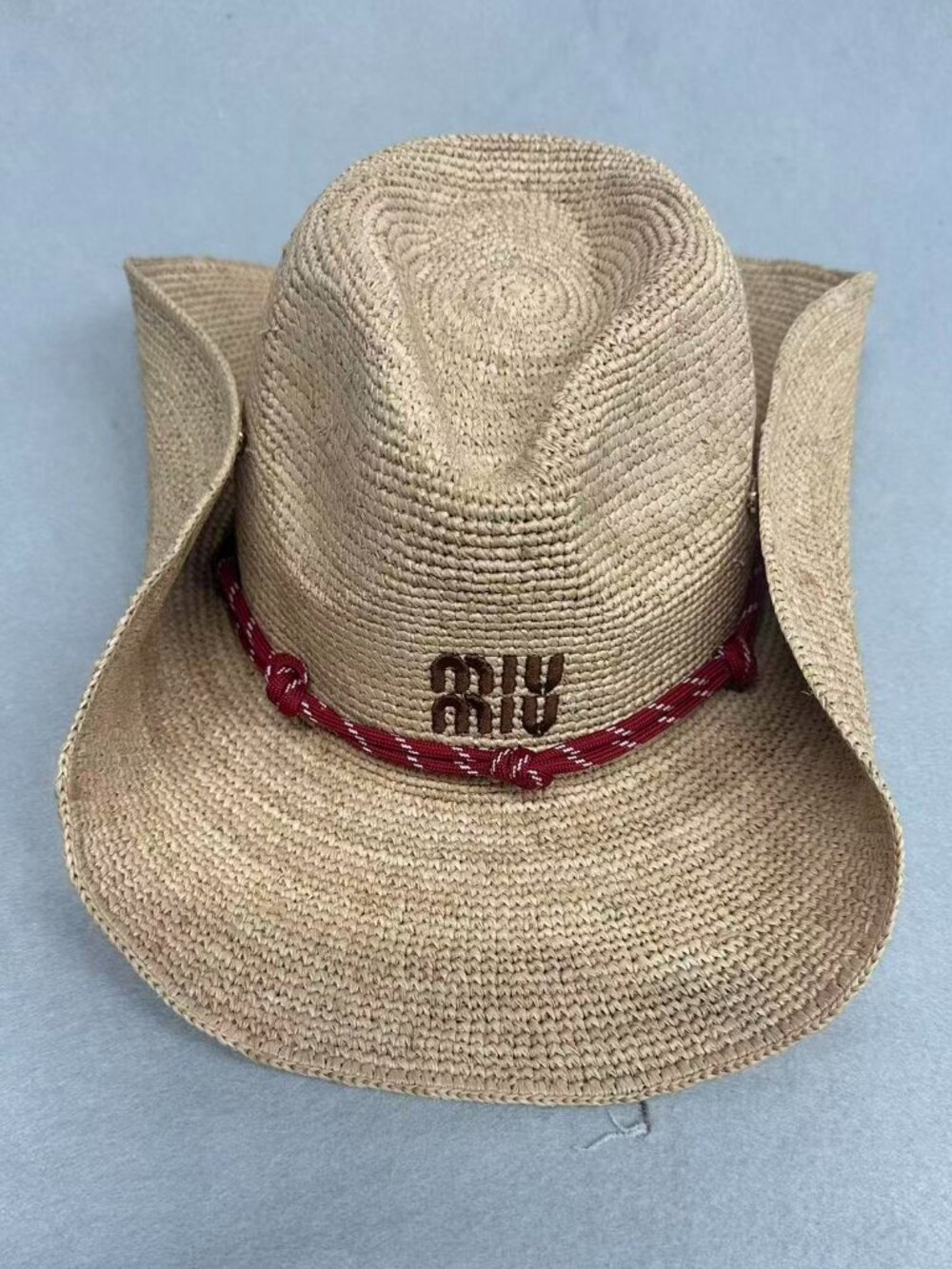 Miu Miu Woven Straw Cowboy Hat